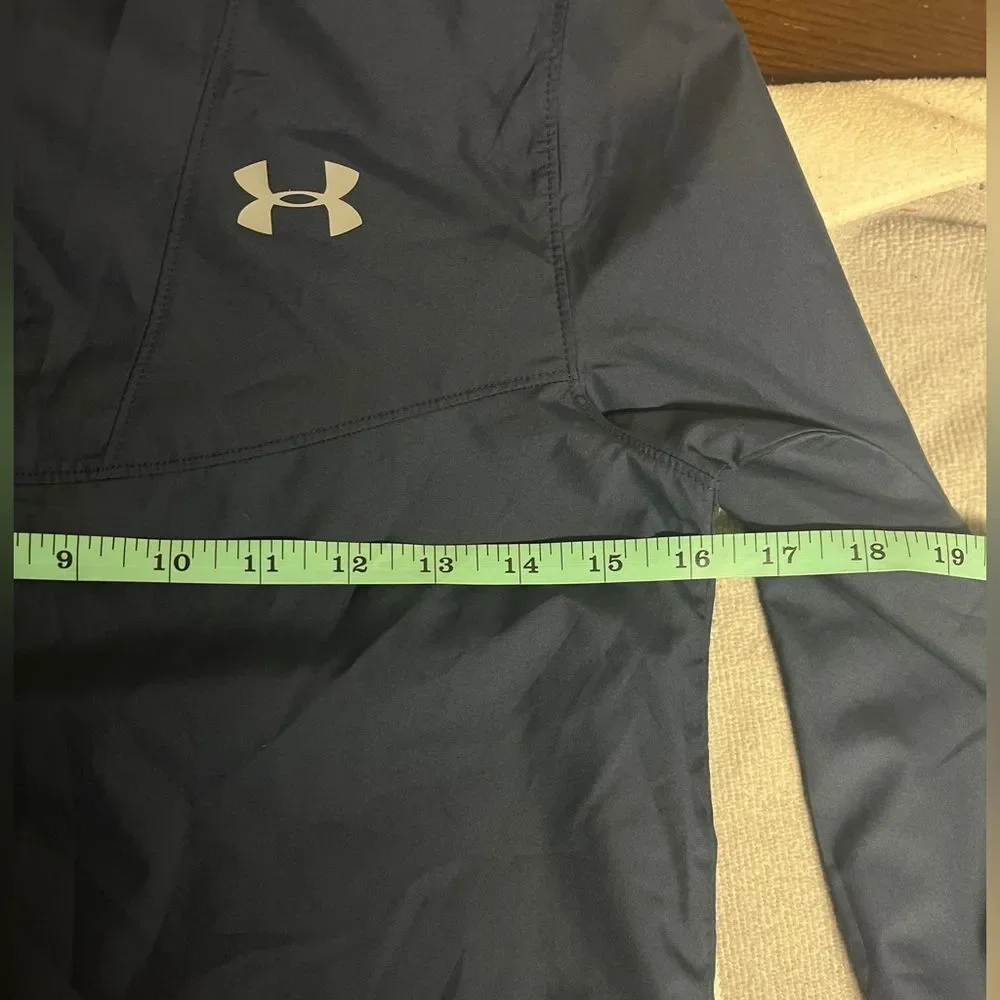 Under Armour Boys Navy Blue Golf Pullover Windstrike Zip Storm Sz M